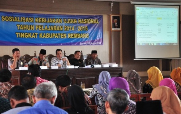 Sosialisasi Ujian Nasional 2015 di Kabupaten Rembang, baru-baru ini. (Foto: mataairradio.com)
