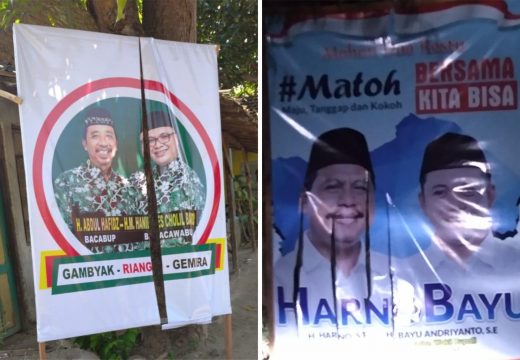 Poster Milik Hafidz-Hanies dan Harno-Bayu Dirusak
